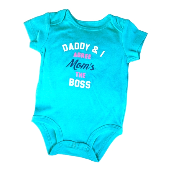 Carter's Other - Carter's Girls 3m Pink/Teal Graphic Onsie